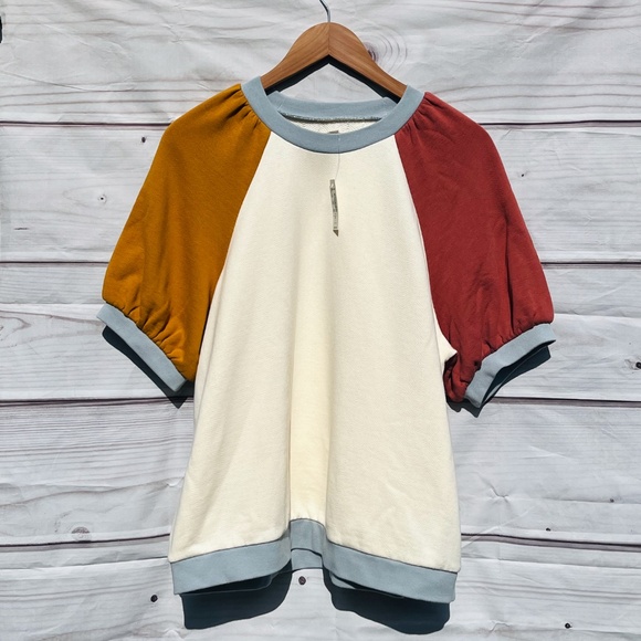 NWT Madewell Puff-Sleeve Sweatshirt Tee - Picture 3 of 11